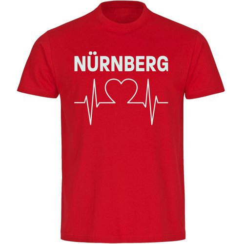 4068859116293 - multifanshop Herren T-Shirt - Nürnberg - Herzschlag - Druck weiß - Männer 4068859116293 - multifanshop Herren T-Shirt - Nürnberg - Herzschlag - Druck weiß - Männer