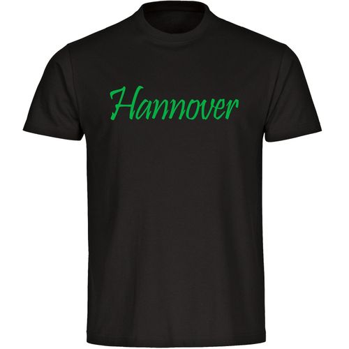4068859183738 - multifanshop Herren T-Shirt - Hannover - Schriftzug - Druck grün - Männer