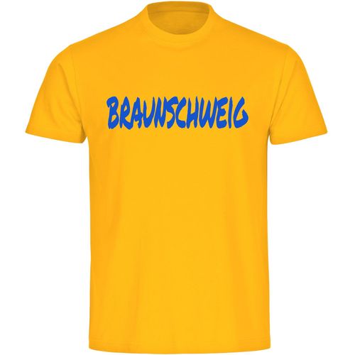 4068859502102 - multifanshop Herren T-Shirt - Braunschweig - Textmarker - Druck blau - Männer