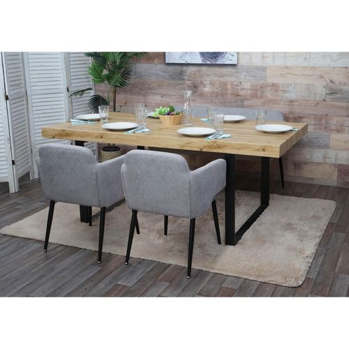 4057651315546 - Esszimmer-Set MCW-L13 2er-Set Stuhl+Sitzbank Esszimmergruppe Sitzgruppe Esszimmergarnitur Stoff Textil ~ grau 4057651315546 - Esszimmer-Set MCW-L13 2er-Set Stuhl+Sitzbank Esszimmergruppe Sitzgruppe Esszimmergarnitur Stoff Textil ~ grau