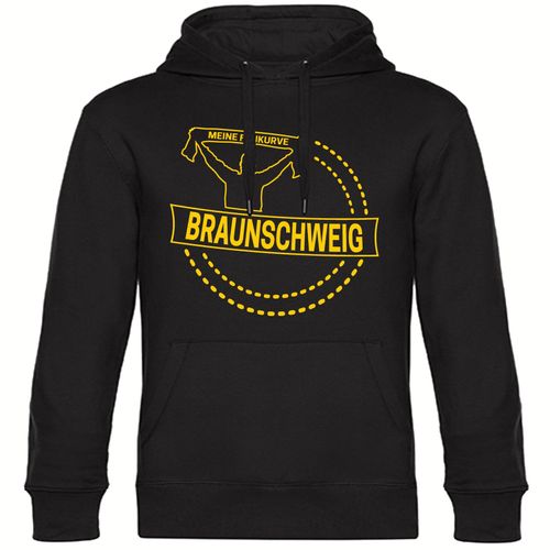 4068859203894 - multifanshop Kapuzen Sweatshirt - Braunschweig - Meine Fankurve - Druck gelb - Hoodie 4068859203894 - multifanshop Kapuzen Sweatshirt - Braunschweig - Meine Fankurve - Druck gelb - Hoodie