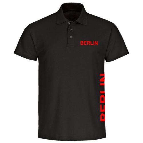 4068859073145 - multifanshop Poloshirt - Berlin rot - Brust & Seite - Druck rot - Polo