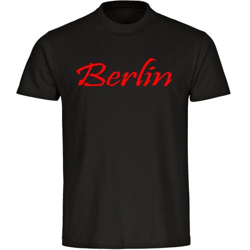 4068859157135 - multifanshop Herren T-Shirt - Berlin rot - Schriftzug - Druck rot - Männer