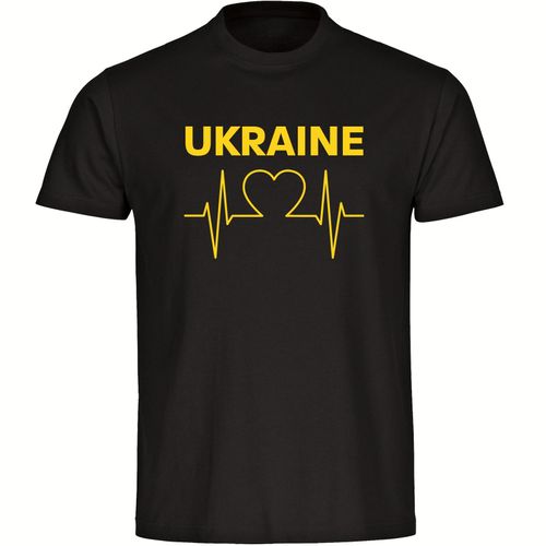 4068859299217 - multifanshop Kinder T-Shirt - Ukraine - Herzschlag - Druck gelb - Kind