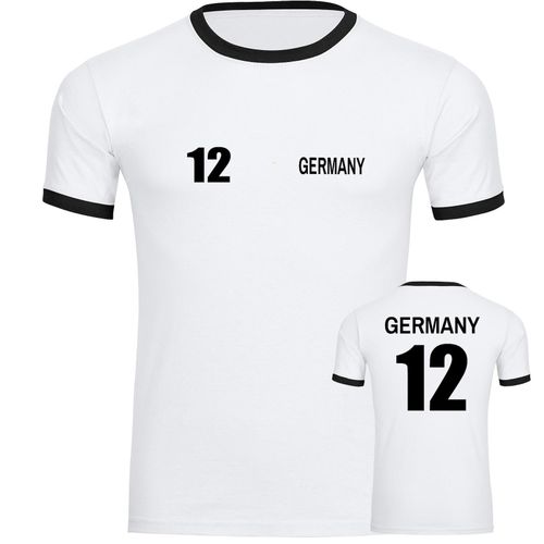 4068859366902 - multifanshop Kontrast T-Shirt - Germany - Trikot Nummer 12 - Druck schwarz - Männer 4068859366902 - multifanshop Kontrast T-Shirt - Germany - Trikot Nummer 12 - Druck schwarz - Männer