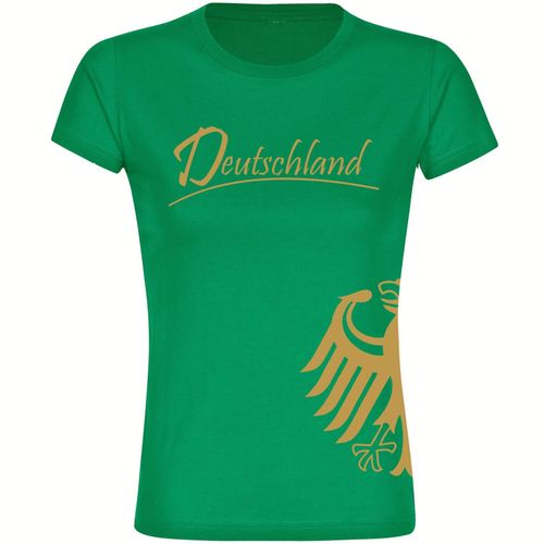 4068859271077 - multifanshop Damen T-Shirt - Deutschland - Adler seitlich Gold - Druck gold metallic - Frauen 4068859271077 - multifanshop Damen T-Shirt - Deutschland - Adler seitlich Gold - Druck gold metallic - Frauen