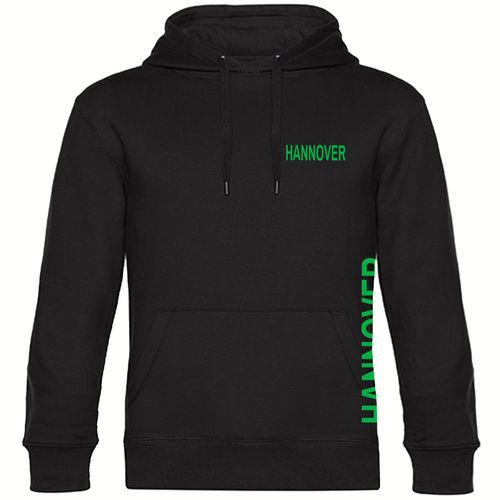 4068859166960 - multifanshop Kapuzen Sweatshirt - Hannover - Brust & Seite - Druck grün - Hoodie