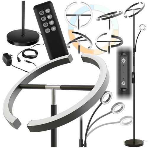 4061173261144 - tectake® Deckenfluter LED 20 W inklusive Leselicht 7 W bewegliche LED-Bögen und Schwanenhals 315 x 188 cm