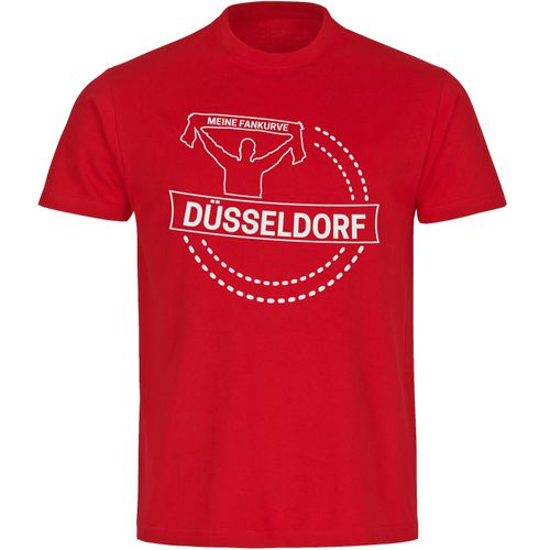 4068859134389 - multifanshop Herren T-Shirt - Düsseldorf - Meine Fankurve - Druck weiß - Männer