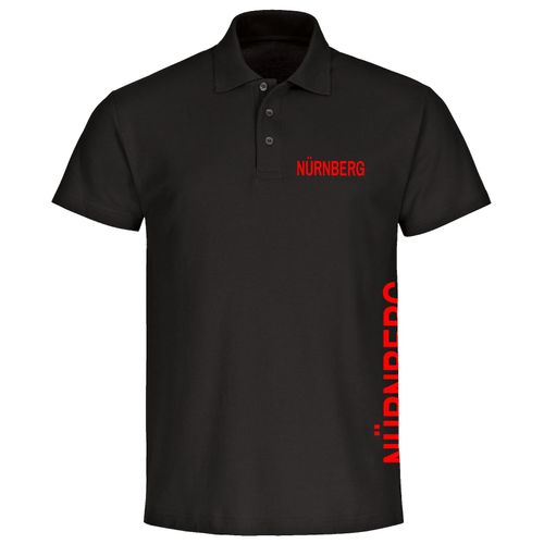 4068859086671 - multifanshop Poloshirt - Nürnberg - Brust & Seite - Druck rot - Polo