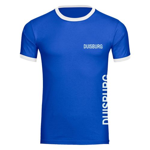 4068859018948 - multifanshop Kontrast T-Shirt - Duisburg - Brust & Seite - Druck weiß - Männer