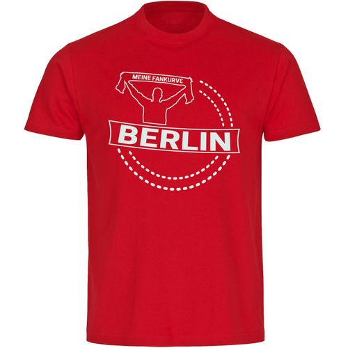 4068859133597 - multifanshop Herren T-Shirt - Berlin rot - Meine Fankurve - Druck weiß - Männer