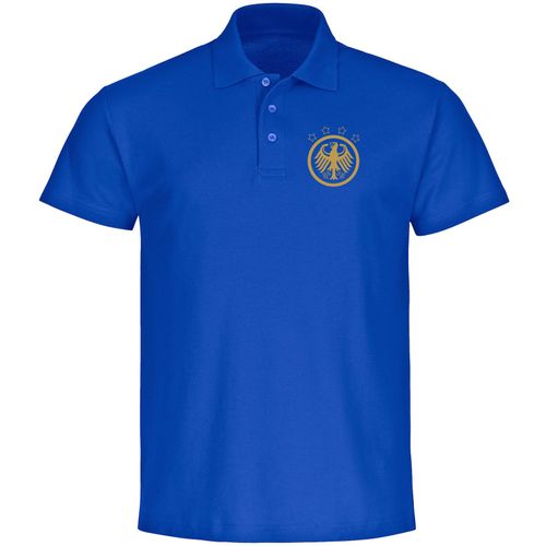 4068859406011 - multifanshop Poloshirt - Deutschland - Adler Retro Gold - Druck gold metallic - Polo