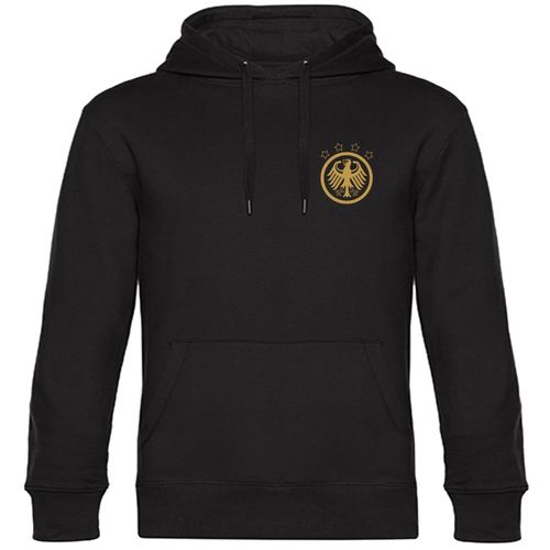 4068859406240 - multifanshop Kapuzen Sweatshirt - Deutschland - Adler Retro Gold - Druck gold metallic - Hoodie