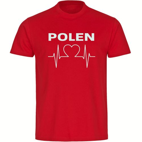 4068859228651 - multifanshop Kinder T-Shirt - Polen - Herzschlag - Druck weiß - Kind