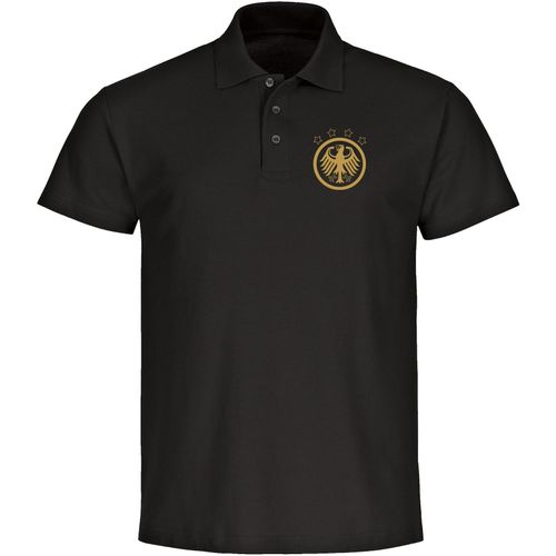 4068859407834 - multifanshop Poloshirt - Deutschland - Adler Retro Gold - Druck gold metallic - Polo 4068859407834 - multifanshop Poloshirt - Deutschland - Adler Retro Gold - Druck gold metallic - Polo