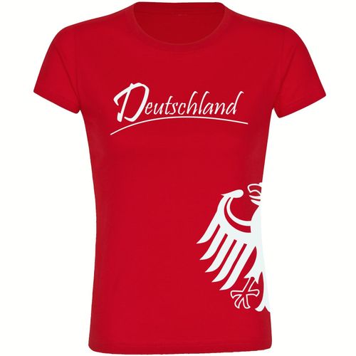 4068859269104 - multifanshop Damen T-Shirt - Deutschland - Adler seitlich - Druck weiß - Frauen 4068859269104 - multifanshop Damen T-Shirt - Deutschland - Adler seitlich - Druck weiß - Frauen
