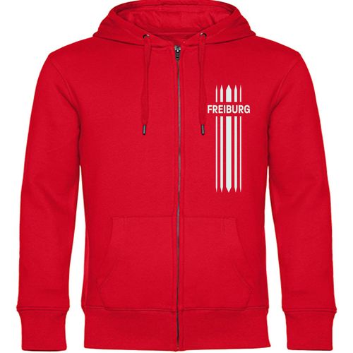 4068859123888 - multifanshop Kapuzen Sweatshirt Jacke - Freiburg - Streifen - Druck weiß - Sweat 4068859123888 - multifanshop Kapuzen Sweatshirt Jacke - Freiburg - Streifen - Druck weiß - Sweat