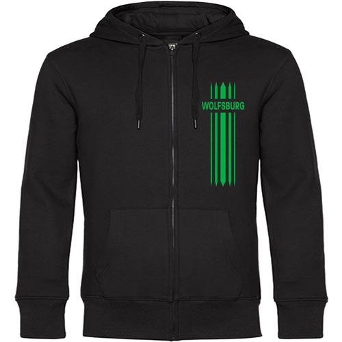 4068859177874 - multifanshop Kapuzen Sweatshirt Jacke - Wolfsburg - Streifen - Druck grün - Sweat 4068859177874 - multifanshop Kapuzen Sweatshirt Jacke - Wolfsburg - Streifen - Druck grün - Sweat