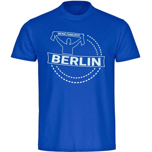 4068859050214 - multifanshop Herren T-Shirt - Berlin blau - Meine Fankurve - Druck weiß - Männer 4068859050214 - multifanshop Herren T-Shirt - Berlin blau - Meine Fankurve - Druck weiß - Männer