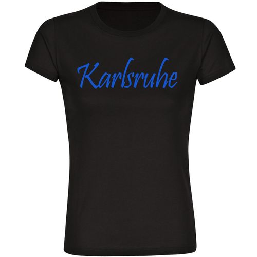 4068859067281 - multifanshop Damen T-Shirt - Karlsruhe - Schriftzug - Druck blau - Frauen