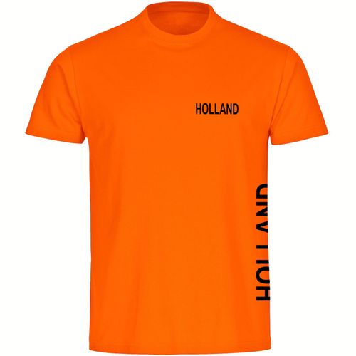 4068859455385 - multifanshop Herren T-Shirt - Holland - Brust & Seite - Druck schwarz - Männer