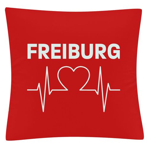 4068859108199 - multifanshop Kissenbezug - Freiburg - Herzschlag - Druck weiß - Kissen 4068859108199 - multifanshop Kissenbezug - Freiburg - Herzschlag - Druck weiß - Kissen