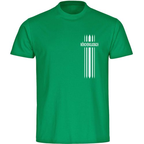 4068859176693 - multifanshop Herren T-Shirt - Mönchengladbach - Streifen - Druck weiß - Männer