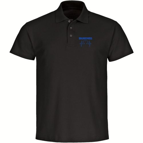 4068859200930 - multifanshop Poloshirt - Braunschweig - Herzschlag - Druck blau - Polo 4068859200930 - multifanshop Poloshirt - Braunschweig - Herzschlag - Druck blau - Polo
