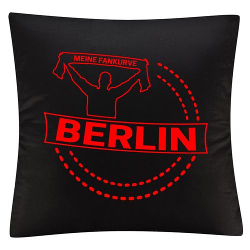 4068859134235 - multifanshop Kissenbezug - Berlin rot - Meine Fankurve - Druck rot - Kissen