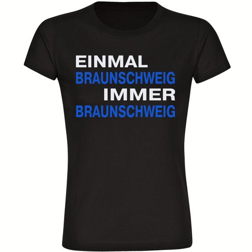 4068859204389 - multifanshop Damen T-Shirt - Braunschweig - Einmal Immer - Druck blau - Frauen