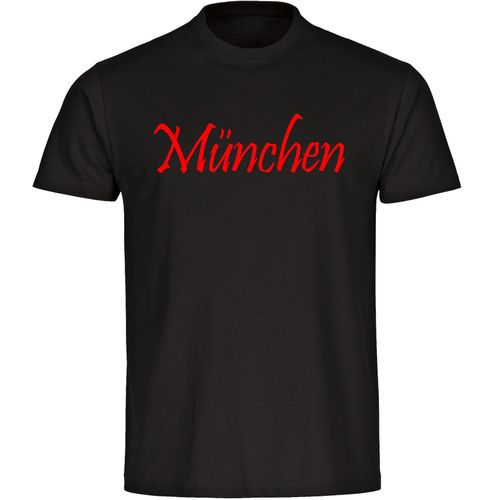 4068859161217 - multifanshop Herren T-Shirt - München rot - Schriftzug - Druck rot - Männer