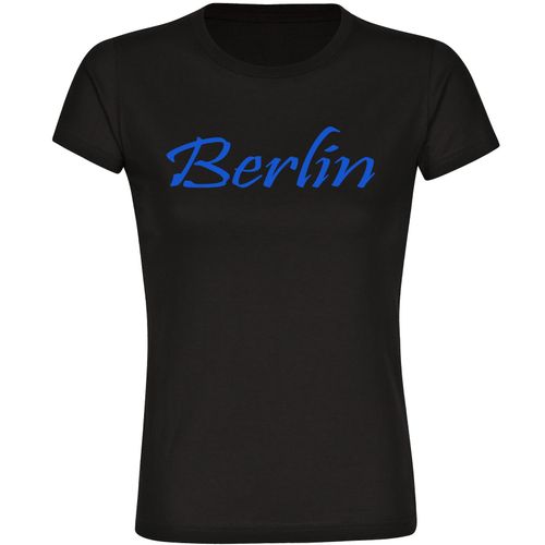 4068859064846 - multifanshop Damen T-Shirt - Berlin blau - Schriftzug - Druck blau - Frauen