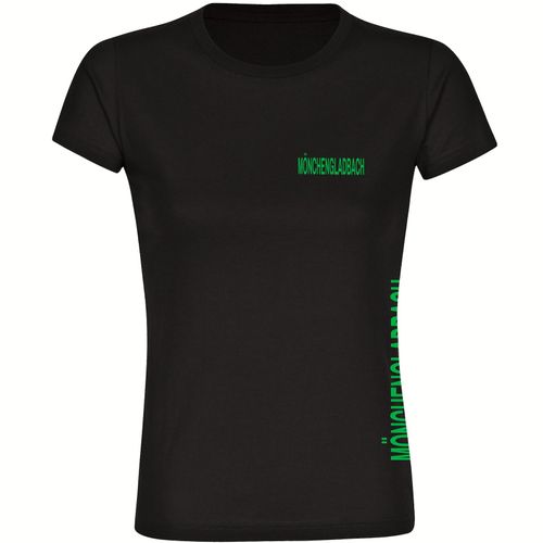 4068859167301 - multifanshop Damen T-Shirt - Mönchengladbach - Brust & Seite - Druck grün - Frauen