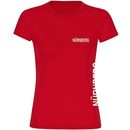 4068859086435 - multifanshop Damen T-Shirt - Nürnberg - Brust & Seite - Druck weiß - Frauen