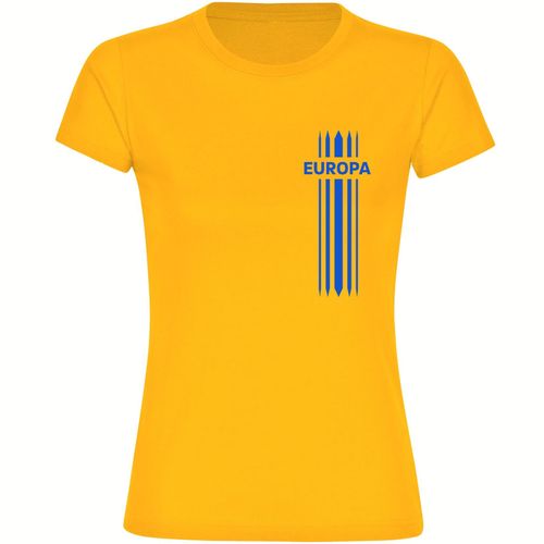 4068859303952 - multifanshop Damen T-Shirt - Europa - Streifen - Druck blau - Frauen 4068859303952 - multifanshop Damen T-Shirt - Europa - Streifen - Druck blau - Frauen
