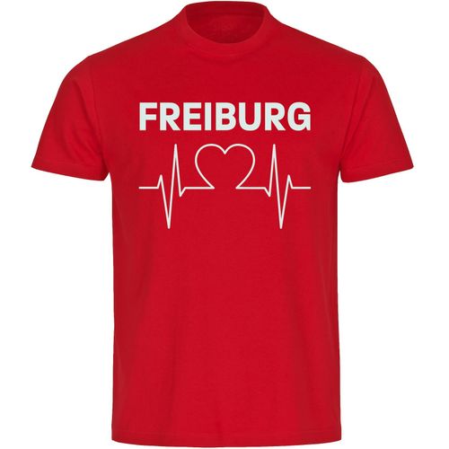 4068859107192 - multifanshop Herren T-Shirt - Freiburg - Herzschlag - Druck weiß - Männer 4068859107192 - multifanshop Herren T-Shirt - Freiburg - Herzschlag - Druck weiß - Männer