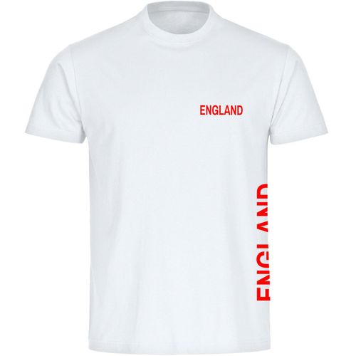 4068859209582 - multifanshop Herren T-Shirt - England - Brust & Seite - Druck rot - Männer