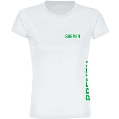 4068859165611 - multifanshop Damen T-Shirt - Bremen - Brust & Seite - Druck grün - Frauen