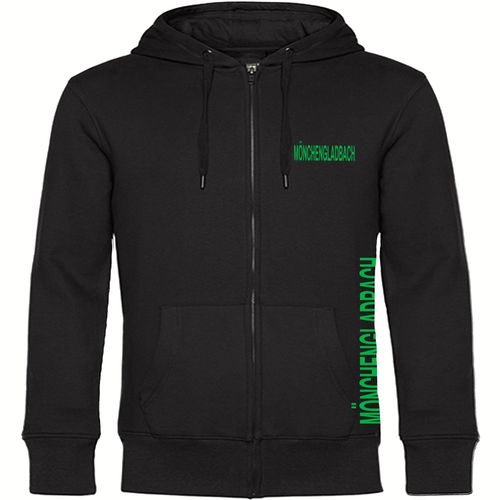 4068859167844 - multifanshop Kapuzen Sweatshirt Jacke - Mönchengladbach - Brust & Seite - Druck grün - Sweat