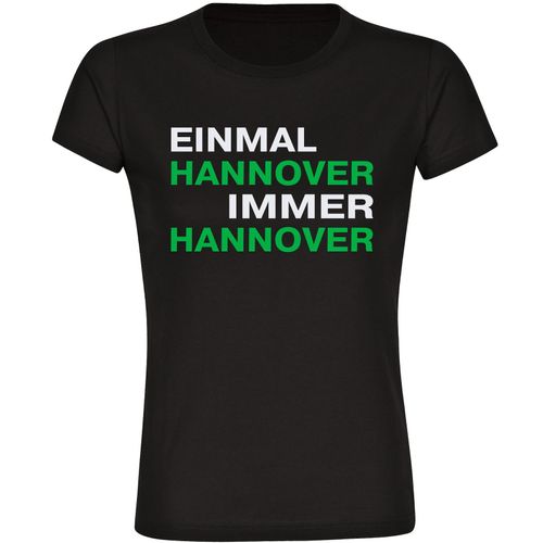 4068859180690 - multifanshop Damen T-Shirt - Hannover - Einmal Immer - Druck grün - Frauen