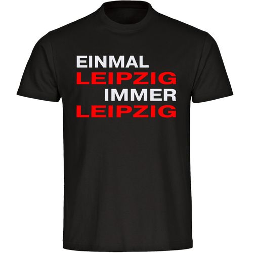 4068859145132 - multifanshop Herren T-Shirt - Leipzig - Einmal Immer - Druck rot - Männer