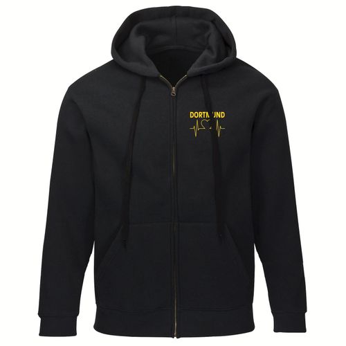 4068859187958 - multifanshop® Kapuzen Sweatshirt Jacke - Dortmund - Herzschlag - Druck gelb - Sweat
