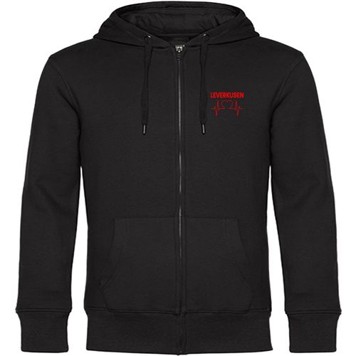 4068859113629 - multifanshop Kapuzen Sweatshirt Jacke - Leverkusen - Herzschlag - Druck rot - Sweat