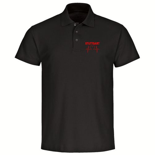 4068859117818 - multifanshop Poloshirt - Stuttgart - Herzschlag - Druck rot - Polo 4068859117818 - multifanshop Poloshirt - Stuttgart - Herzschlag - Druck rot - Polo