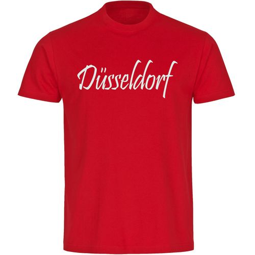 4068859157678 - multifanshop Herren T-Shirt - Düsseldorf - Schriftzug - Druck weiß - Männer