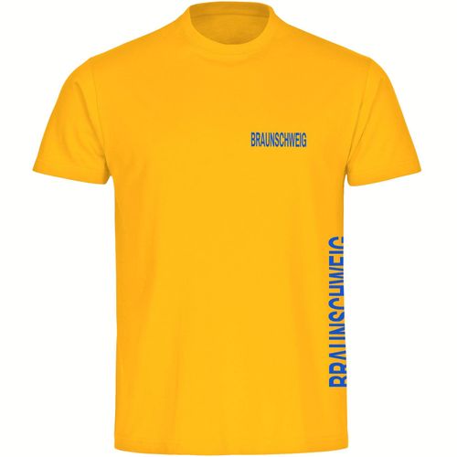 4068859197957 - multifanshop Herren T-Shirt - Braunschweig - Brust & Seite - Druck blau - Männer