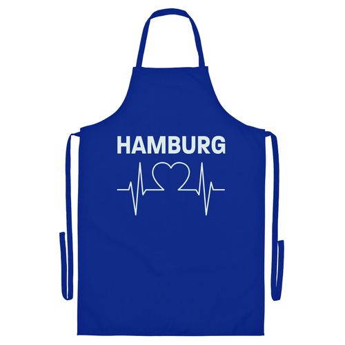 4068859012861 - multifanshop Grillschürze - Hamburg - Herzschlag - Druck weiß - Schürze 4068859012861 - multifanshop Grillschürze - Hamburg - Herzschlag - Druck weiß - Schürze