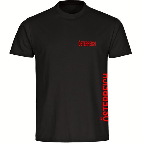 4068859469016 - multifanshop Herren T-Shirt - Österreich - Brust & Seite - Druck rot - Männer