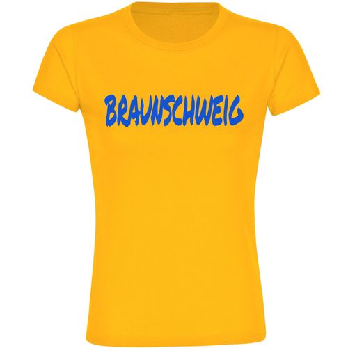 4068859502690 - multifanshop Damen T-Shirt - Braunschweig - Textmarker - Druck blau - Frauen